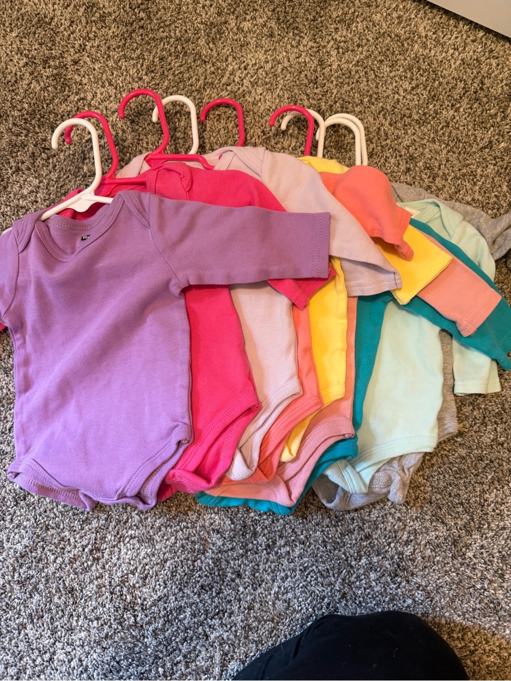 9 Pack of Colorful Kids Long-Sleeve One-Pieces - Multicolor 0-3